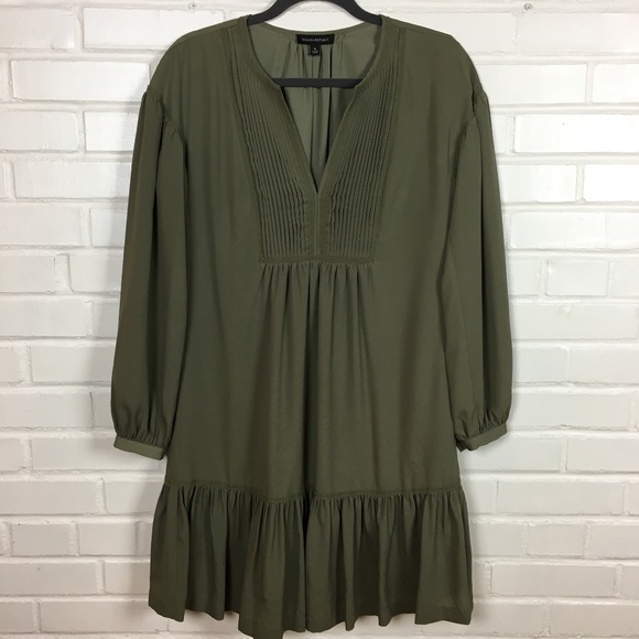 long sleeve olive dress
